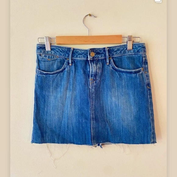 Vintage Banana Republic Jean Mini Dark wash Skirt with Pockets - Picture 1 of 2